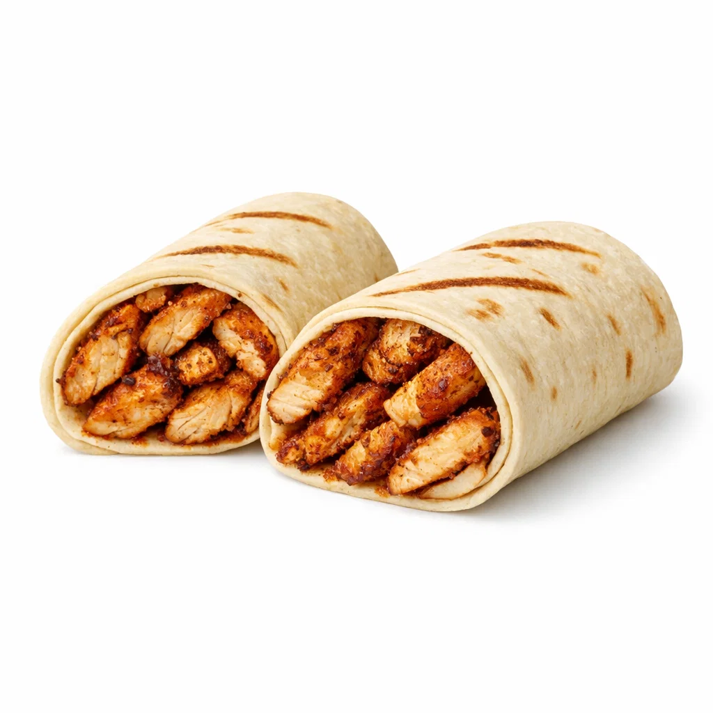Cookout Cajun chicken wrap made with grilled seasoned chicken