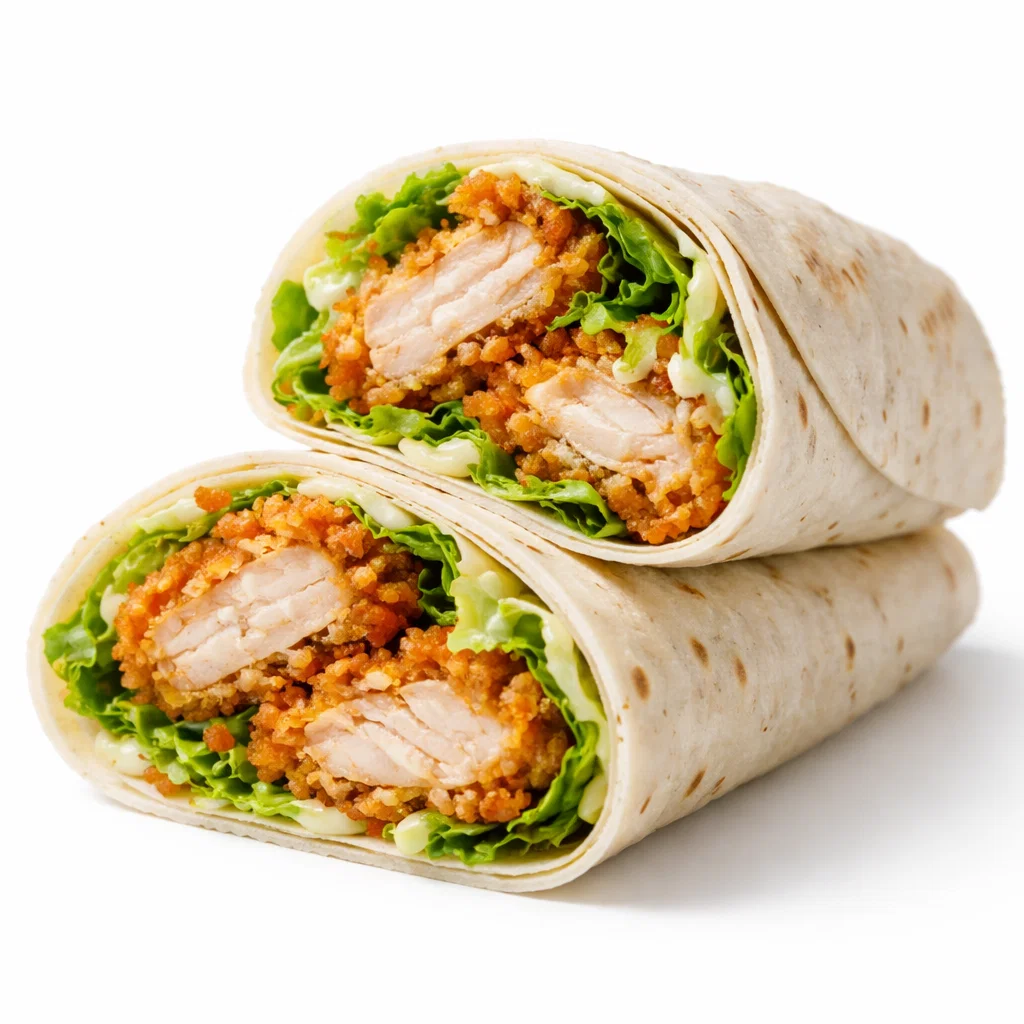 Cookout Crispy Chicken Wrap with golden fried chicken strips