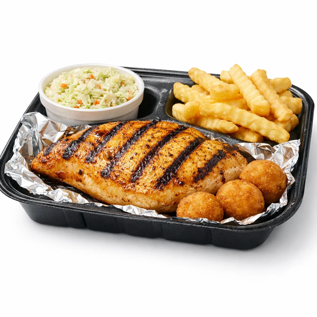 Cookout Grilled Chicken Tray with flame-grilled chicken breast