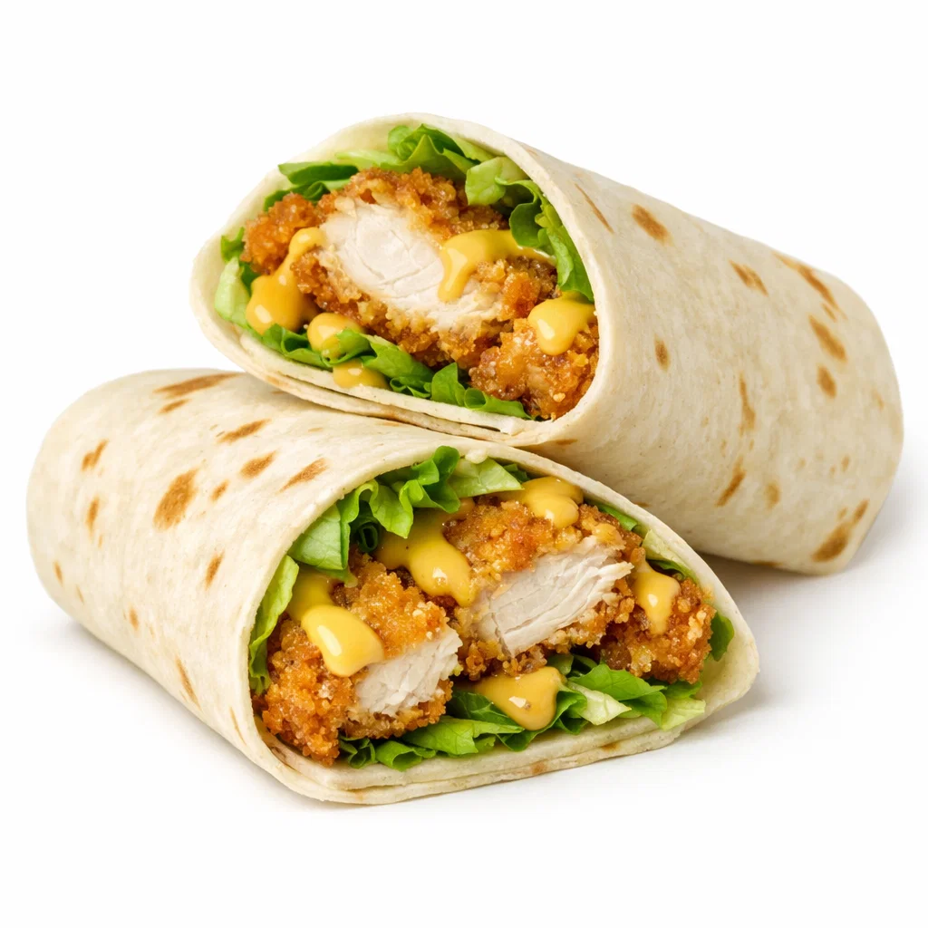 Cookout Honey Mustard Chicken Wrap with crispy chicken and sweet mustard sauce