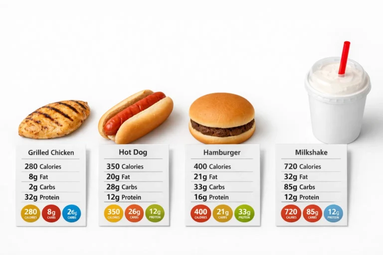 Cookout nutrition information showing calories and nutrition facts.
