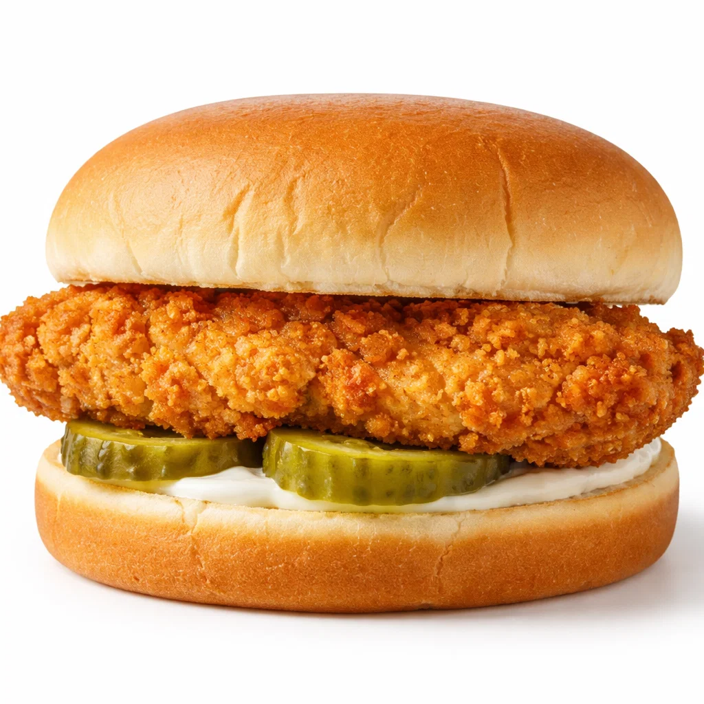 Cookout regular chicken sandwich with crispy chicken breast on a plain bun