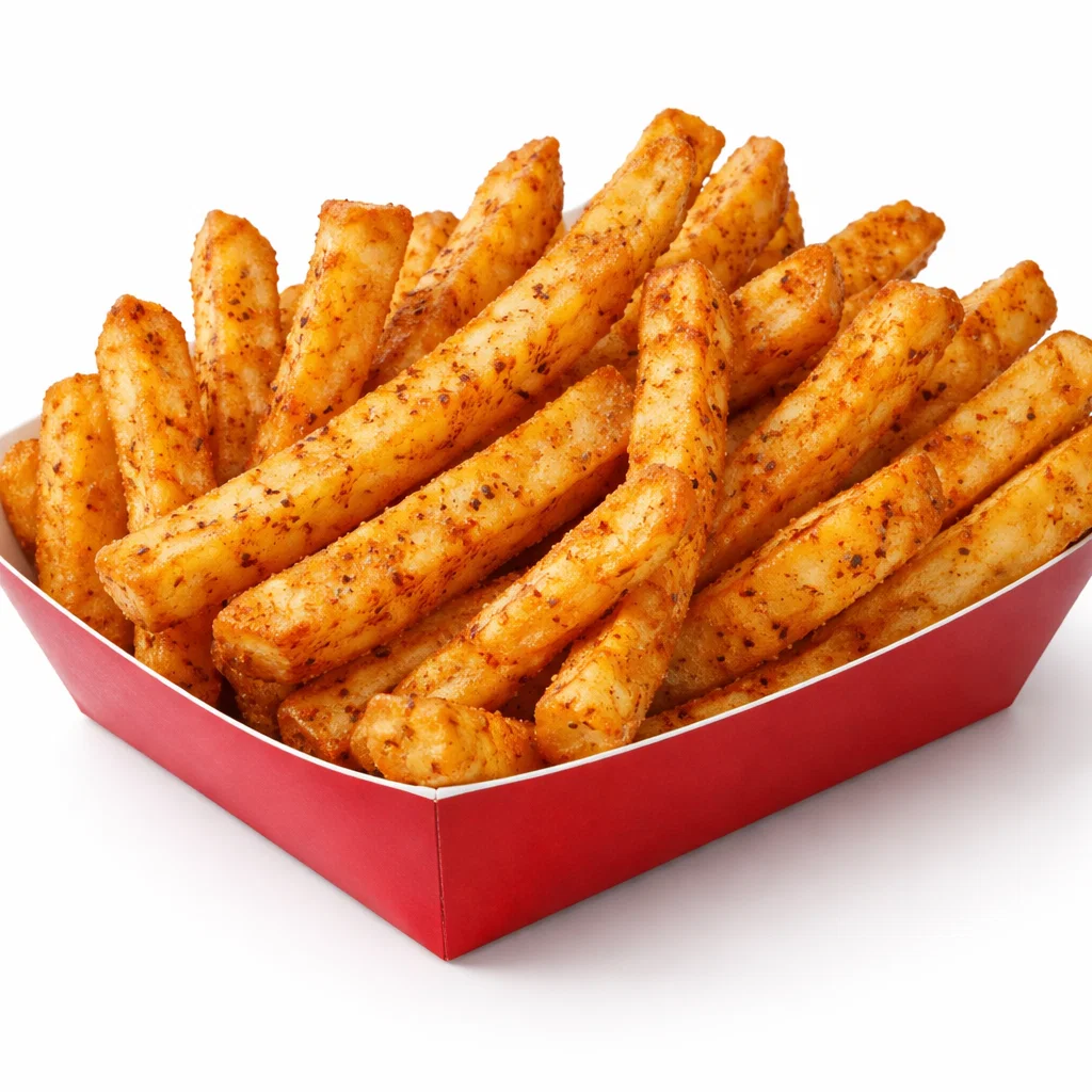 Cookout Cajun fries served as a seasoned tray side on a white background.
