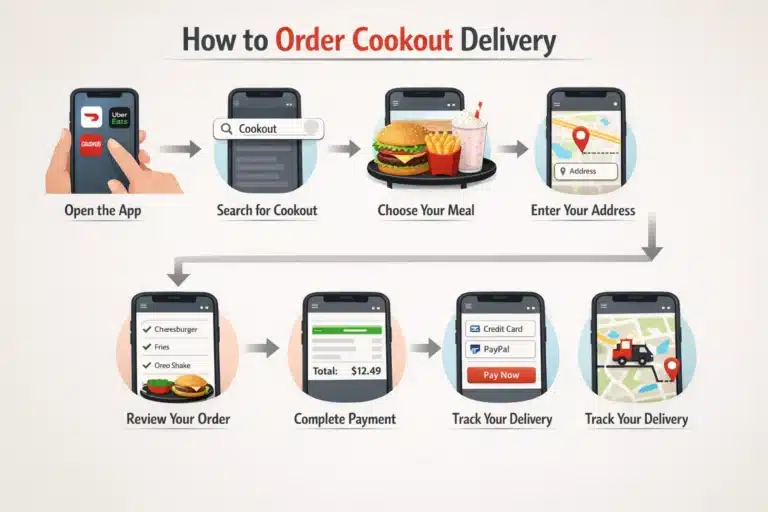 Step-by-step guide to ordering Cookout delivery – Open the app, choose your meal, and track your delivery.