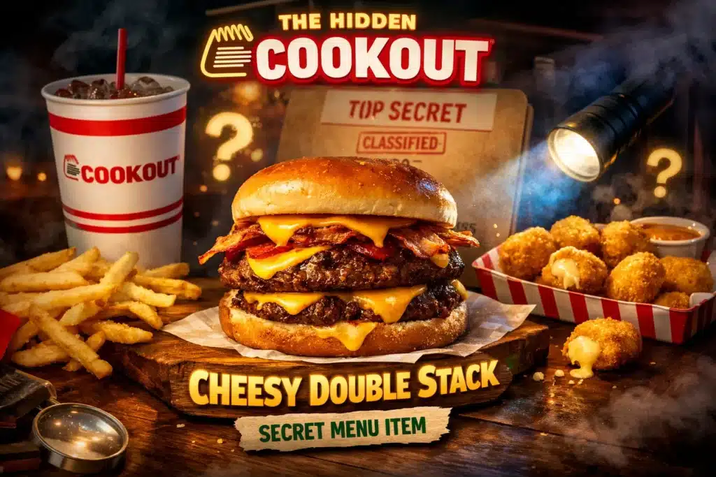 Cookout's secret menu items like extra cheese bites and special sauce combos, showcasing the hidden gems at Cookout.