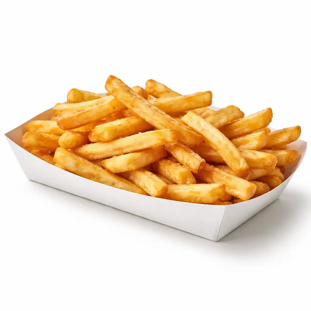 Golden French Fries in Cookout paper tray side
