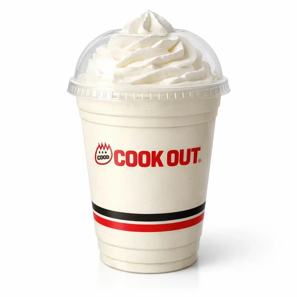 Vanilla Malt milkshake in Cookout dome cup