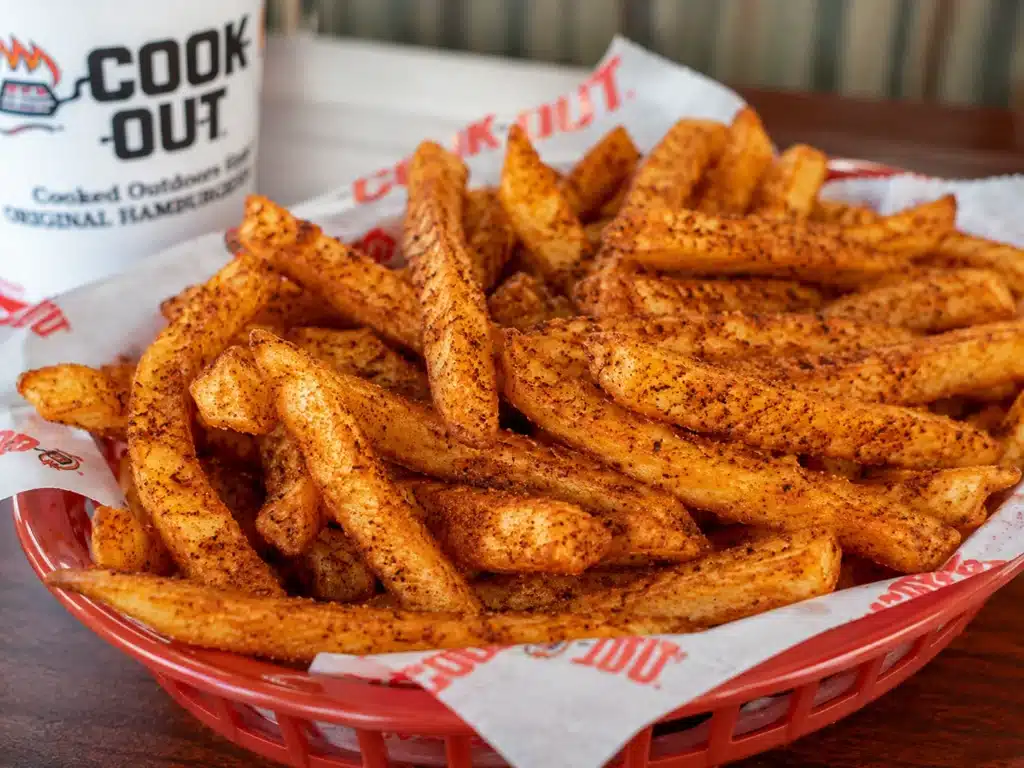Cookout cajun fries with spicy cajun seasoning